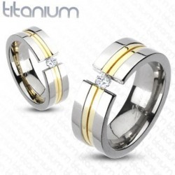 Arany sávos titánium gyűrű