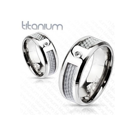 nemesacél gyűrű Titánium gyűrű szürke karbon betéttel