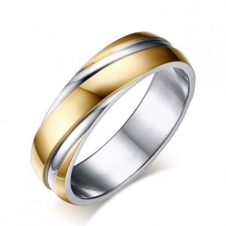 páros karikagyűrű Bordázott női gyűrű nemesacélból, arany