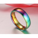 nemesacél gyűrű Szivárnány színű nemesacél gyűrű