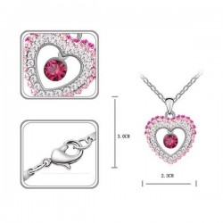 kristályos nyaklánc Rózsaszín kristályos szív nyaklánc