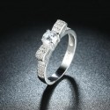 ezüst gyűrű 925 sterling ezüst masni gyűrű hófehér cirkóniával