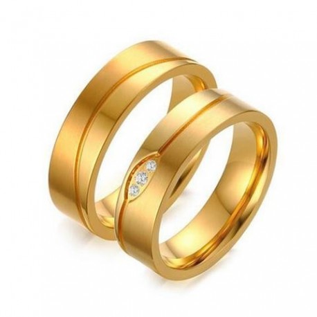 páros karikagyűrű Aranyozott, férfi titánium karikagyűrű