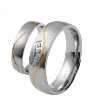páros karikagyűrű Arany sávos női karikagyűrű nemesacélból