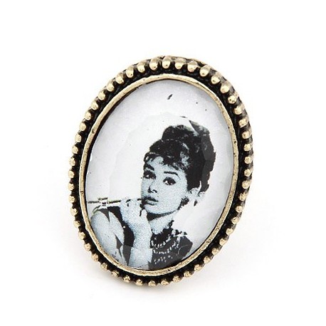 bizsu gyűrű Audrey Hepburn arcképes vintage gyűrű