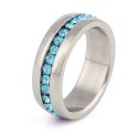 Kék kristályos nemesacél gyűrű