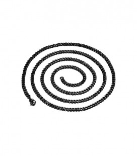 Sűrű láncszemes nemesacél nyaklánc fekete bevonattal (60 cm - 5 mm)