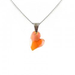 kristályos nyaklánc Narancsszínű Swarovski kristályos szív
