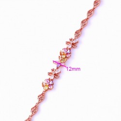 kristályos karkötő Színes cirkónia köves virágfüzér karkötő