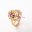 kristályos gyűrű Cirkónia virágokkal díszített gold filled gyűrű