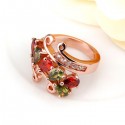 kristályos gyűrű Gold filled, rózsaaranyozott gyűrű