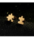 Puzzle orvosi fém fülbevaló - arany bevonattal