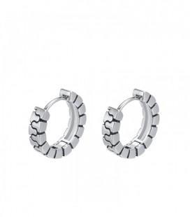 Uniszex karika fülbevaló, cipzár mintával