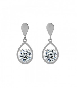 Csepp alakú, kristályos nemesacél fülbevaló