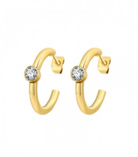 Nemesacél félkarika fülbevaló, arany bevonattal