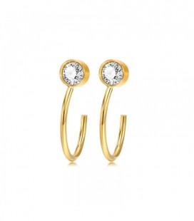 Kristályos nemesacél fülbevaló, arany bevonattal